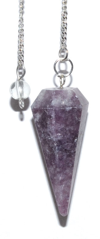 6 Sided Lepidolite Pendulum