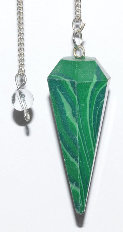 6 Sided Malachite Pendulum