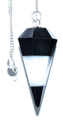 6 Sided Tourmaline & White Agate Pendulum