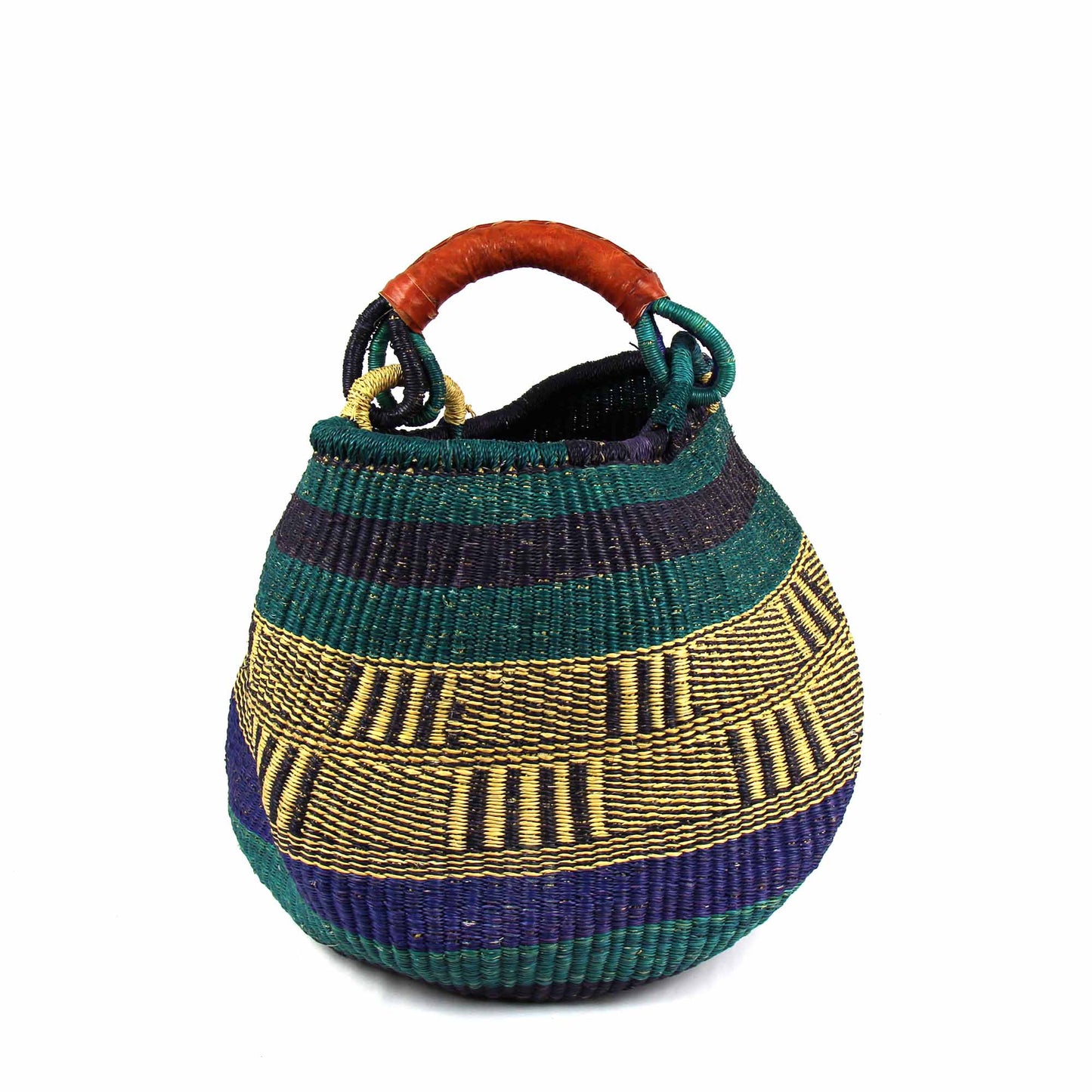 Bolga Pot Design Market Basket- Gambigo Basket- Mixed Colors