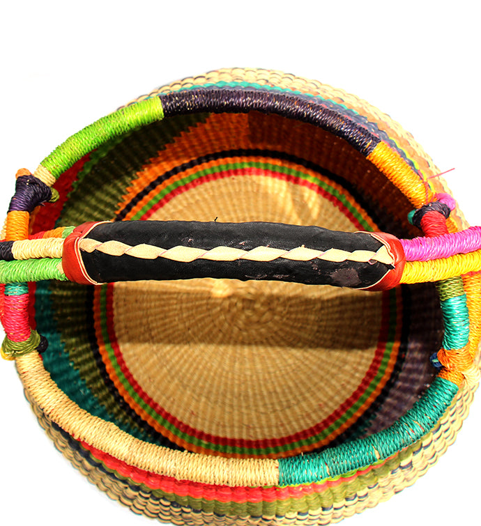 Bolga Pot Design Market Basket- Gambigo Basket- Mixed Colors