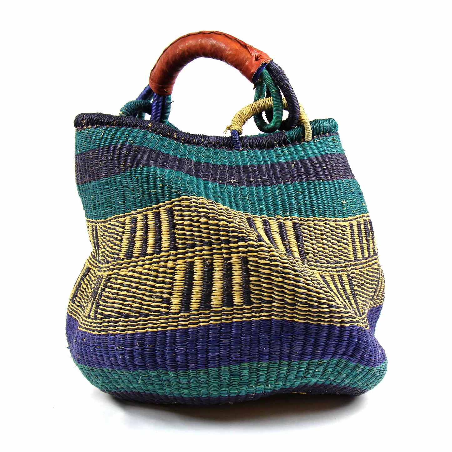 Bolga Pot Design Market Basket- Gambigo Basket- Mixed Colors