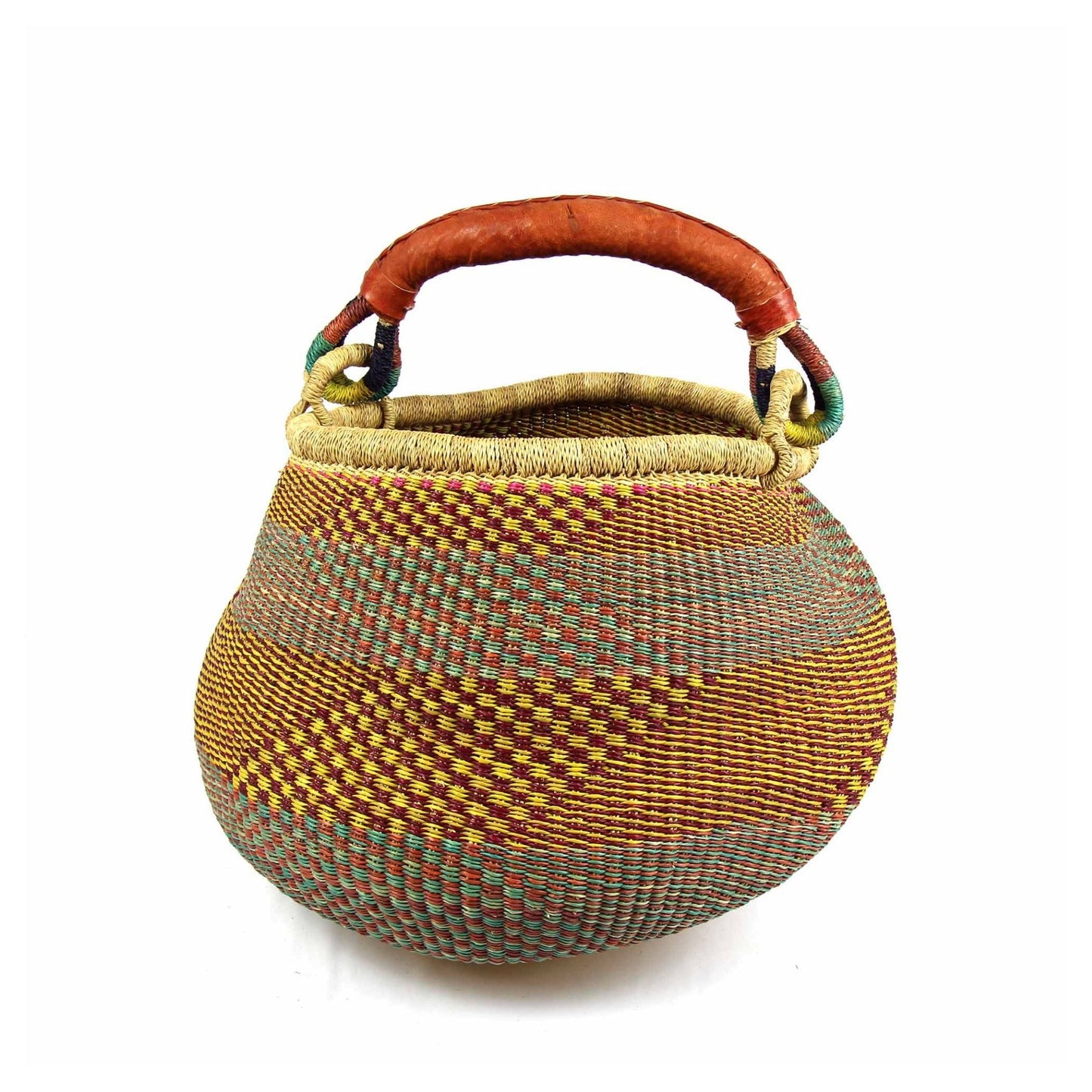 Bolga Pot Design Market Basket- Gambigo Basket- Mixed Colors