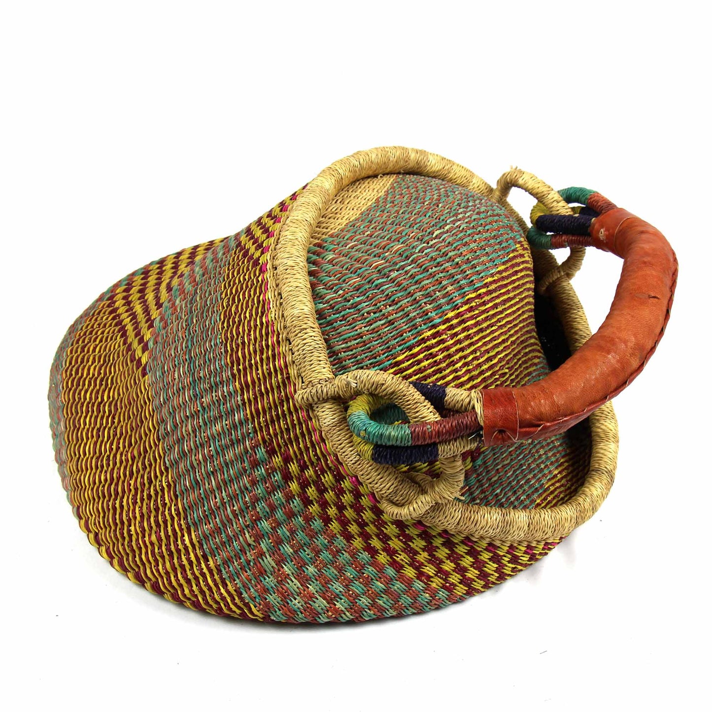 Bolga Pot Design Market Basket- Gambigo Basket- Mixed Colors