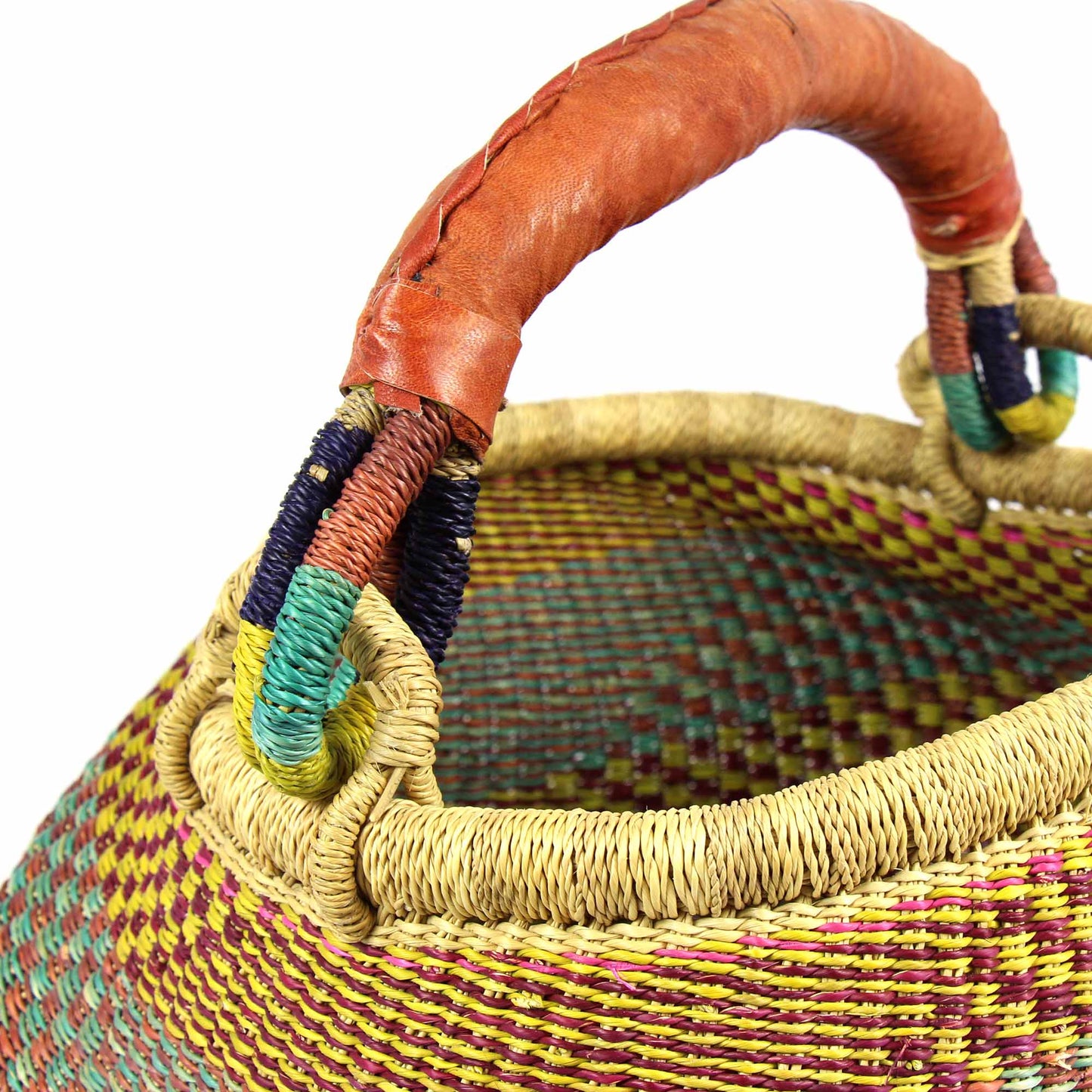 Bolga Pot Design Market Basket- Gambigo Basket- Mixed Colors