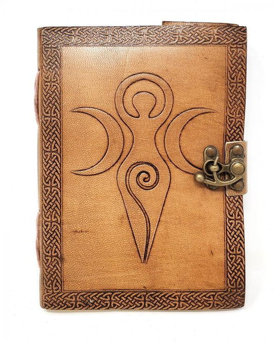 Goddess of Earth Embossed leather w/ Metal Latch - 5" x 7"