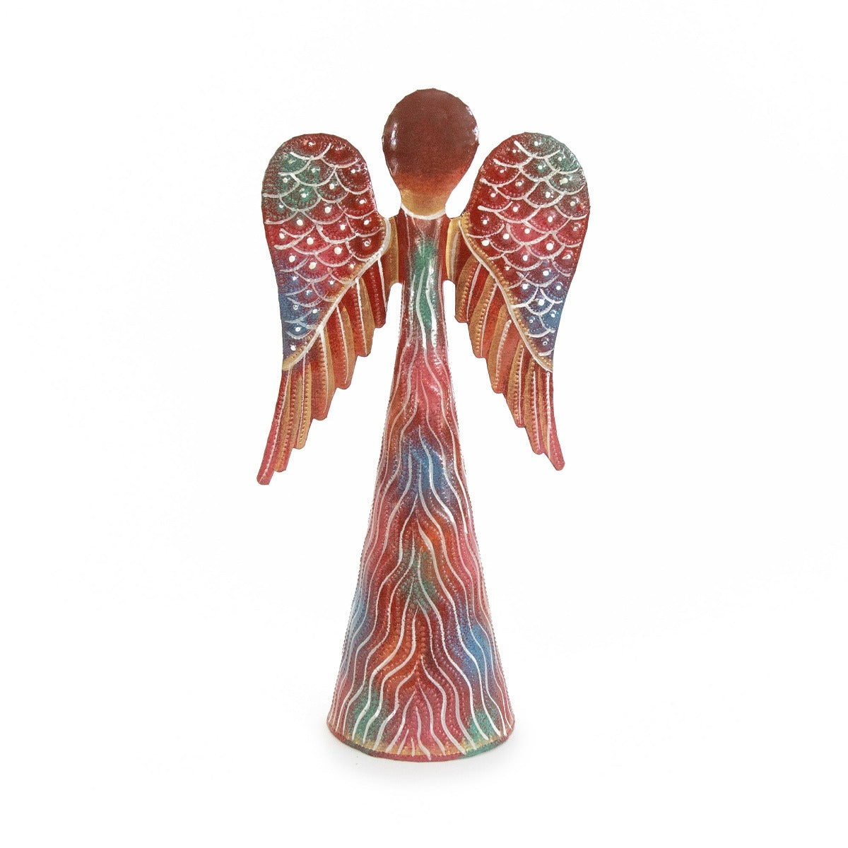 12-inch Hand Painted Metalwork Angel - Pink - Croix des Bouquets