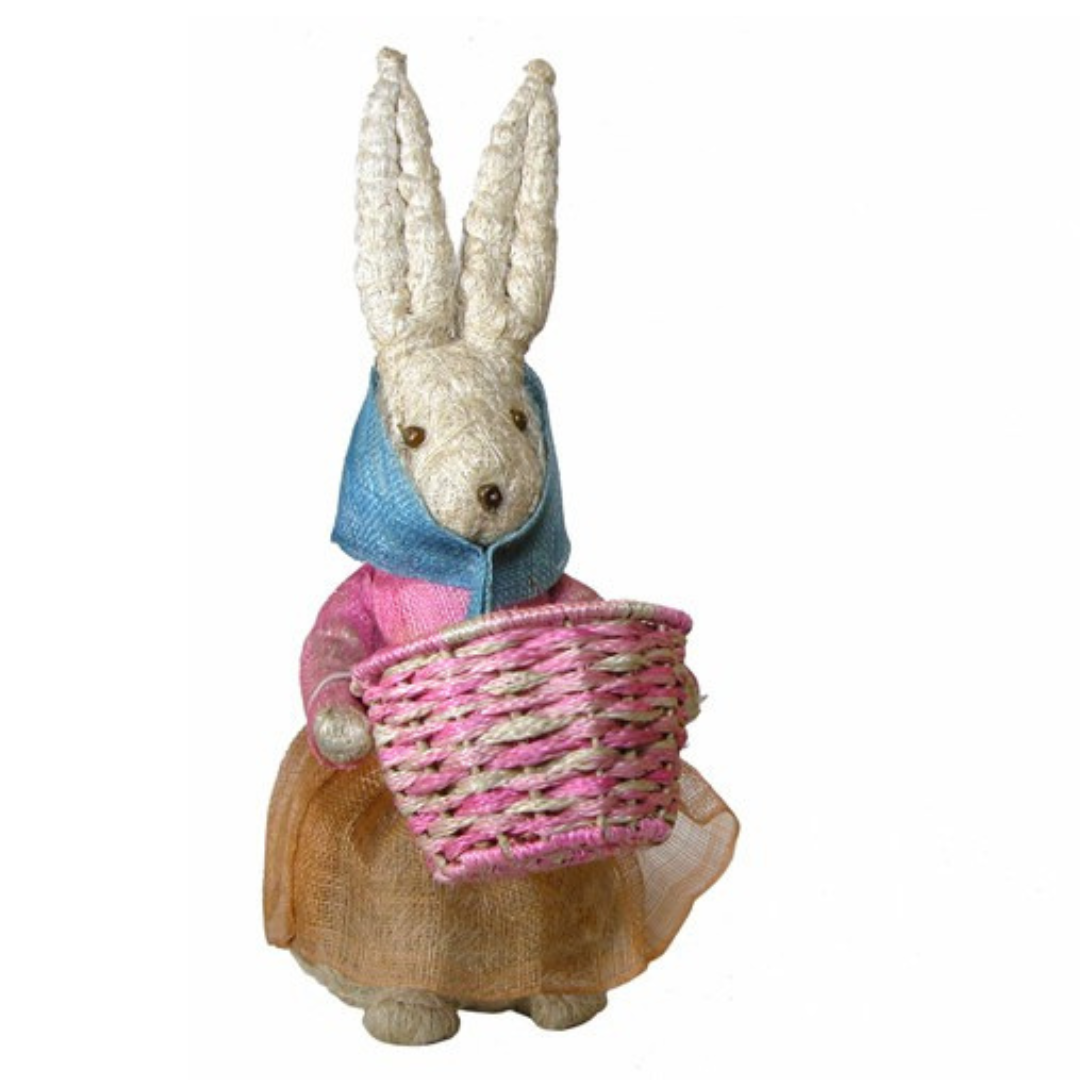 Handmade Abaca Fiber Bunny Rabbit Family -Easter Decorations- Fair Trade-Philippines