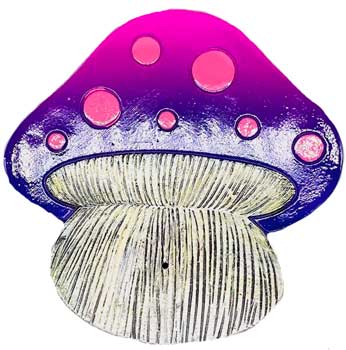 5" Mushroom Incense Burner-Pink/Purple