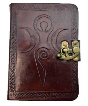 Maiden Mother Moon Leather Blank Book w/ Metal Latch