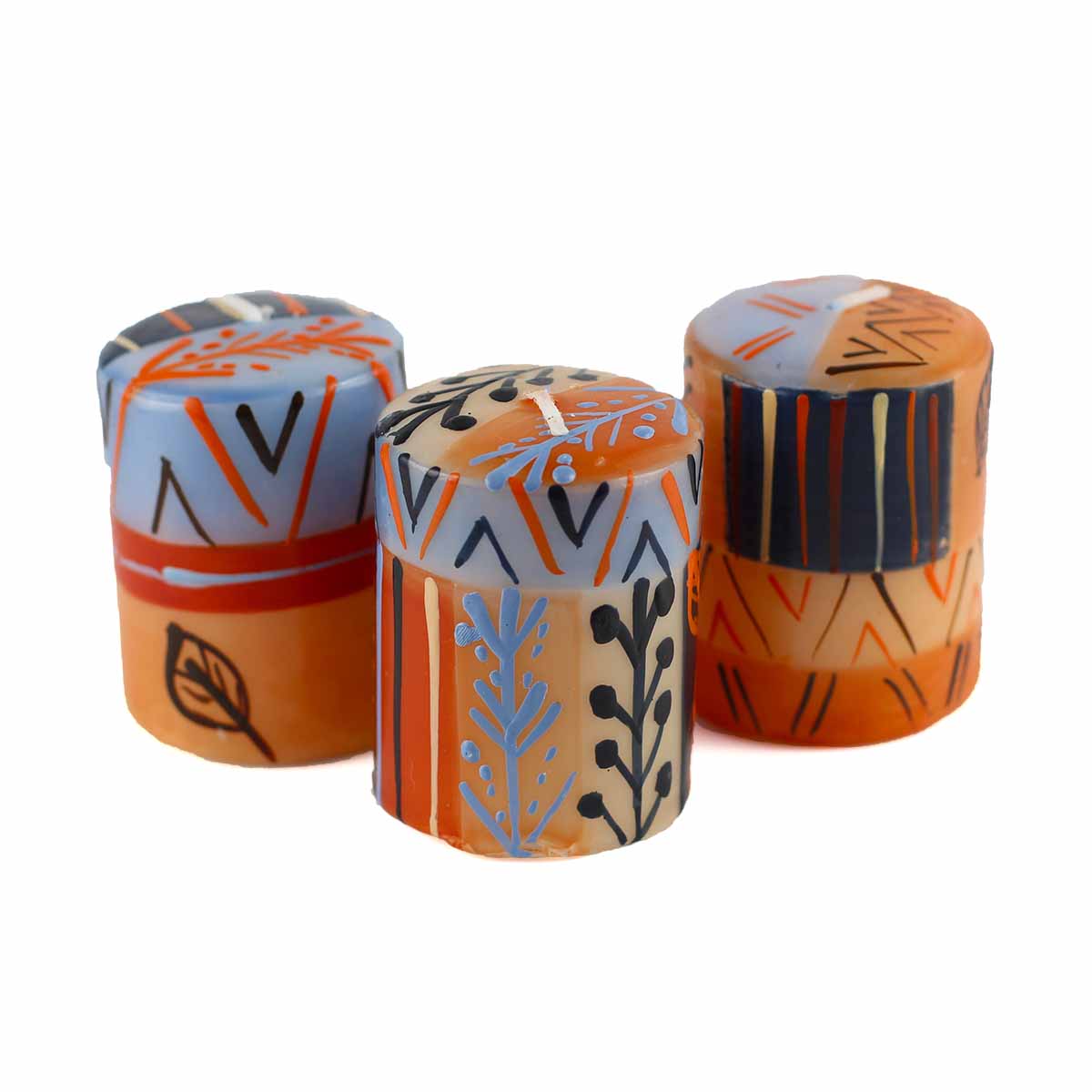 Hand Painted Candles in Uzushi Design (Box of 3) - Nobunto