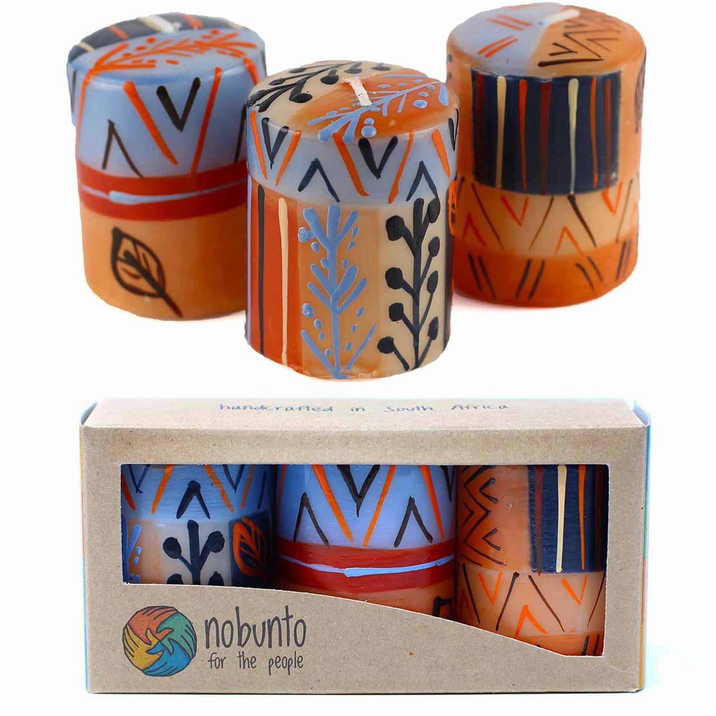 Hand Painted Candles in Uzushi Design (Box of 3) - Nobunto