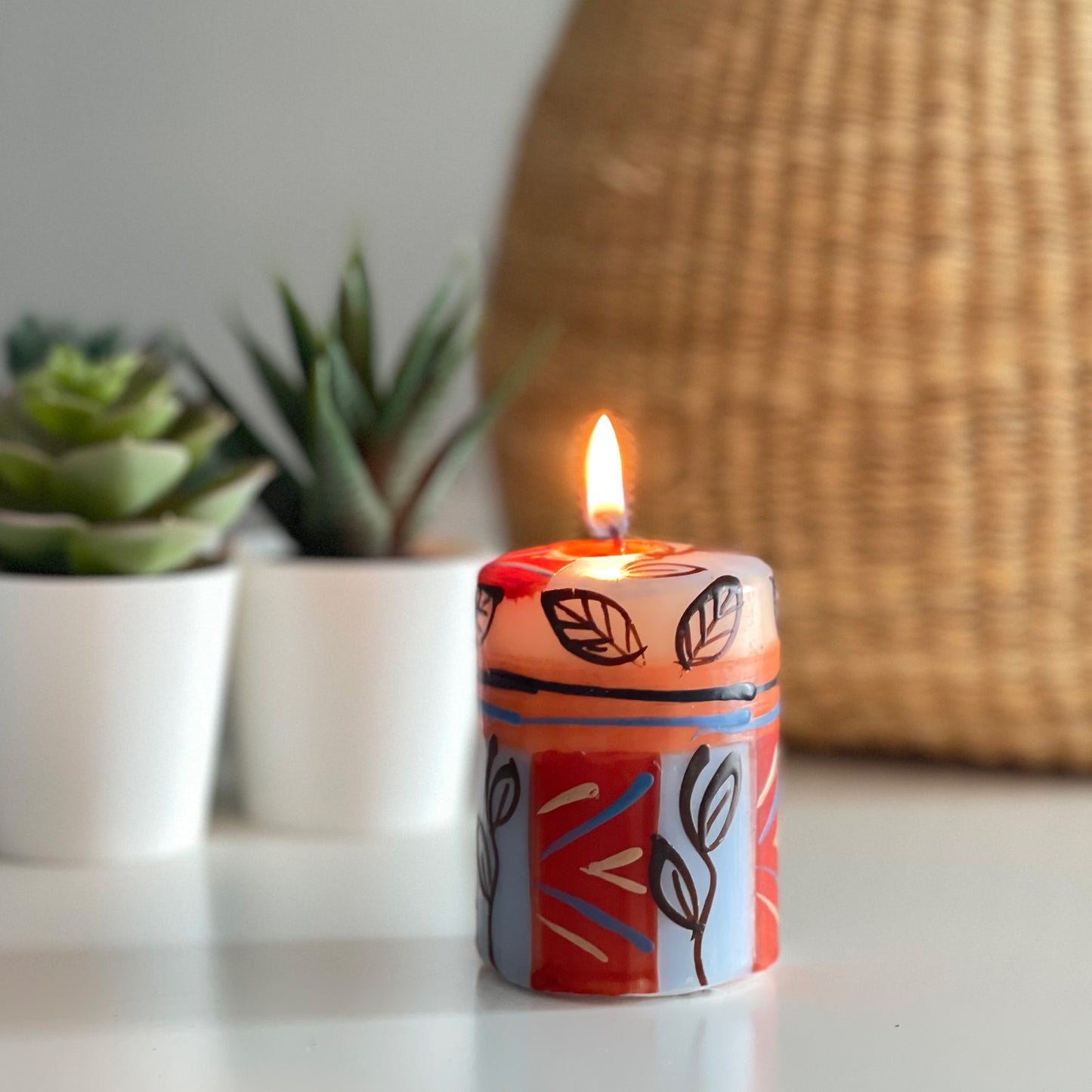 Hand Painted Candles in Uzushi Design (Box of 3) - Nobunto