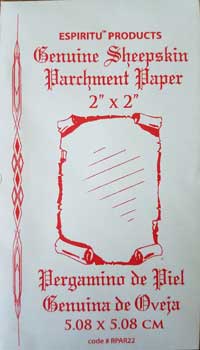 Genuine Sheep Skin Parchment Paper 2" X 2"- Ritual Writing Paper