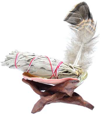 White Sage Smudge Kit with Wooden Cobra Stand