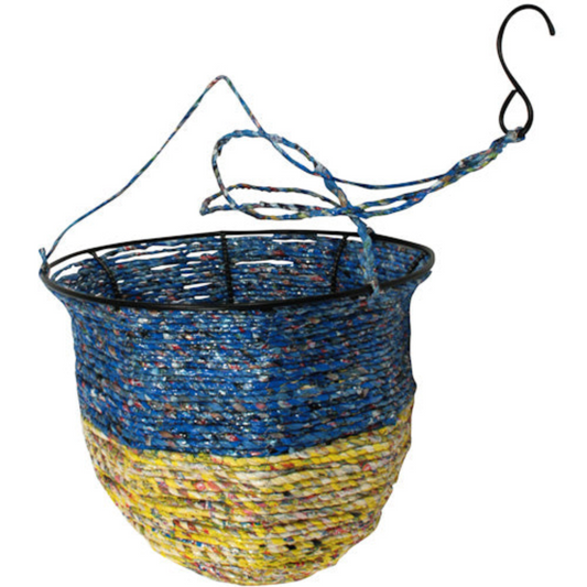 Hanging Basket made of Recycled Candy Wrappers- Fair Trade