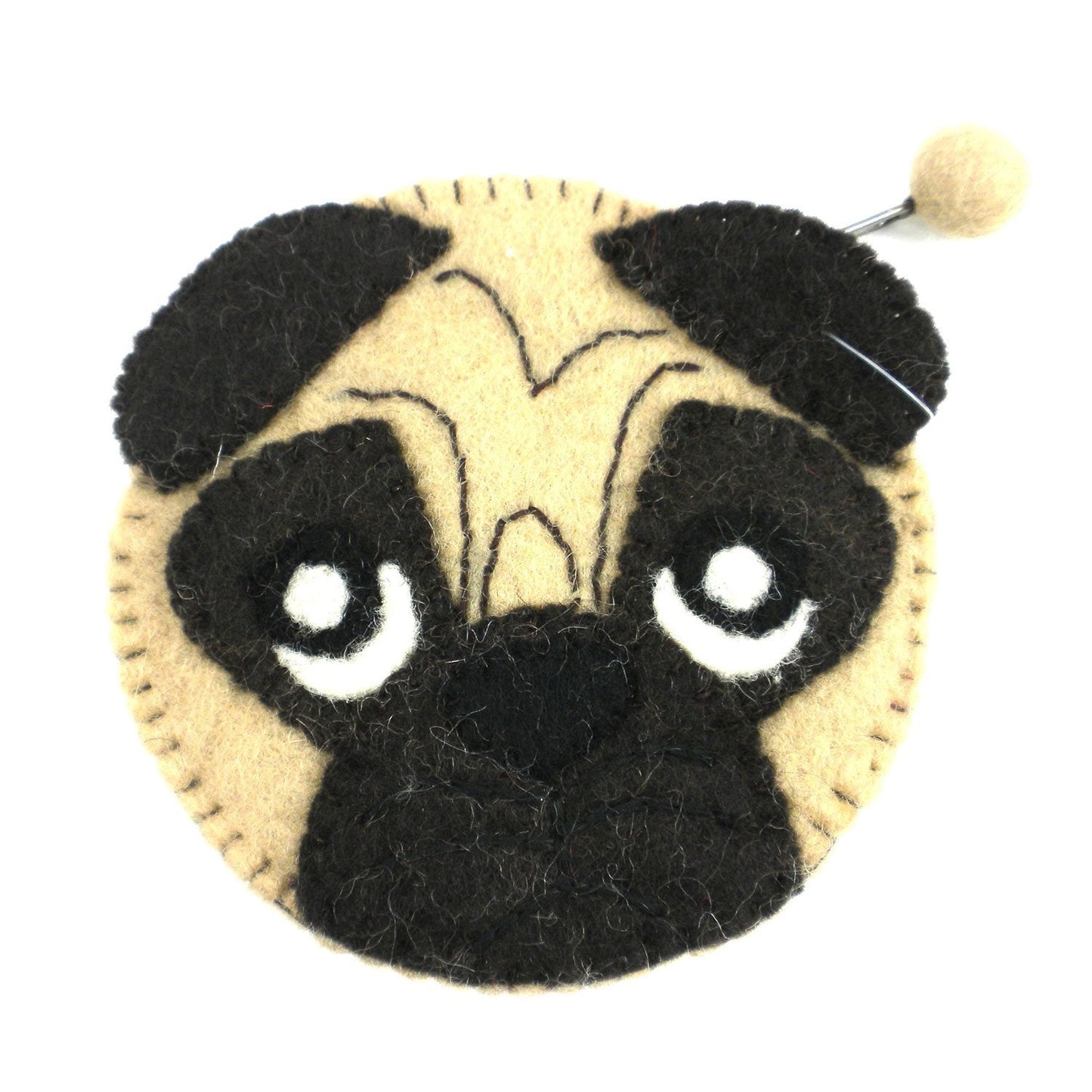 Hand-felted Pug Felt Clutch - Fair Trade-Global Groove