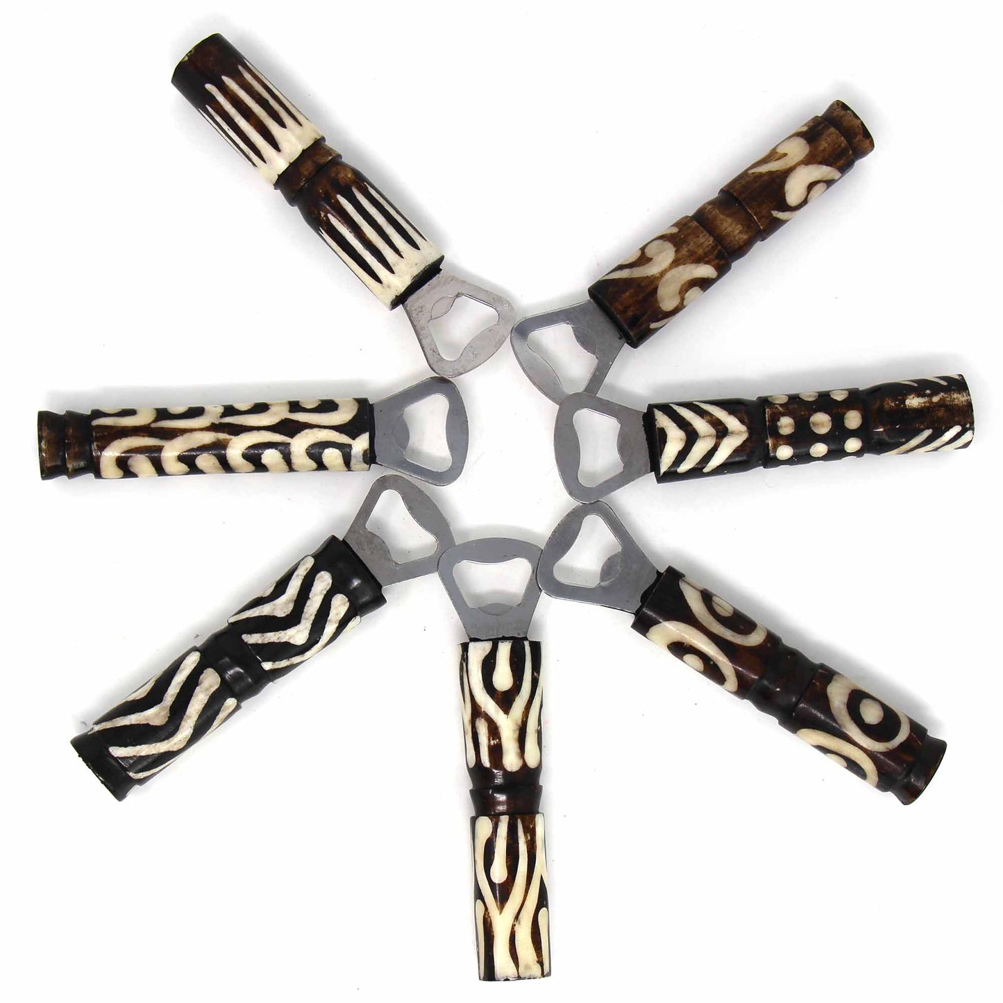 African Batik Bone Bottle Opener- Mixed Designs