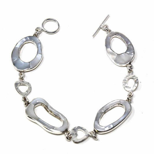 Alpaca Silver & Mother-of-Pearl Ovals Bracelet