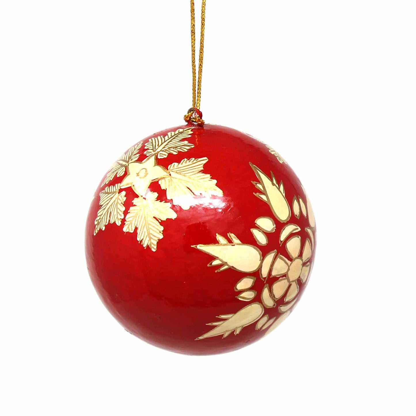 Hand-painted Ornaments, Gold Snowflakes - Pack of 3