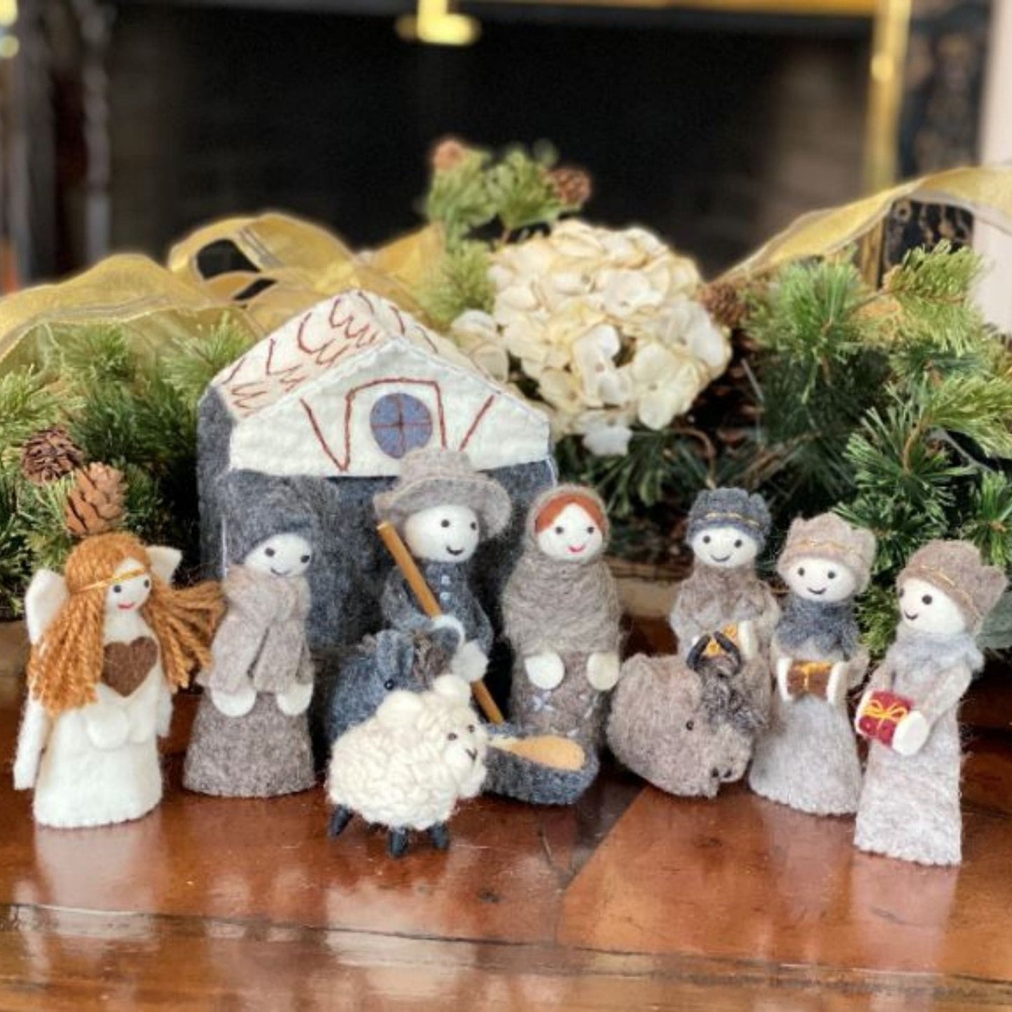 Handmade Felt Nativity Scene- 12-Piece Set- Fair Trade-Nepal