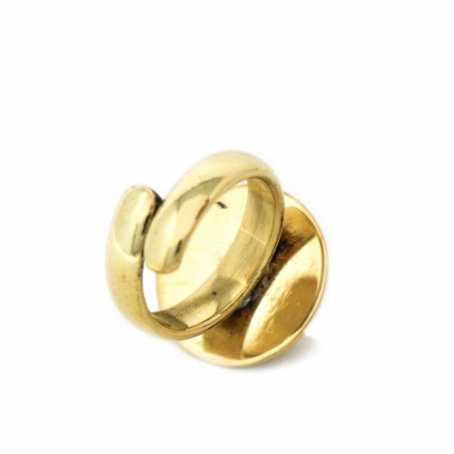 Domed Adjustable Brass Ring -Recycled Brass-Eco-Friendly-Fair Trade