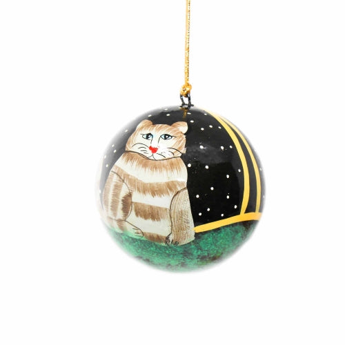 Handpainted Ornament Cat - Pack of 3