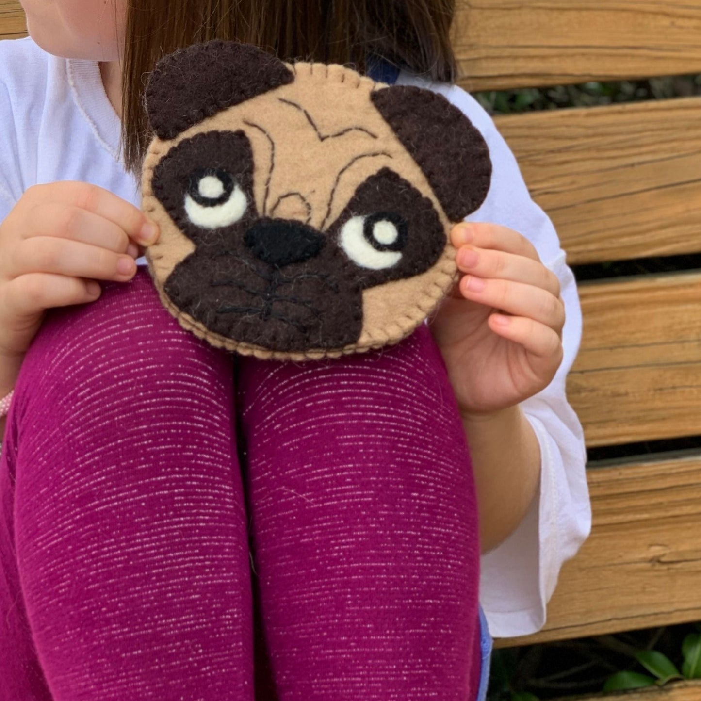 Hand-felted Pug Felt Clutch - Fair Trade-Global Groove