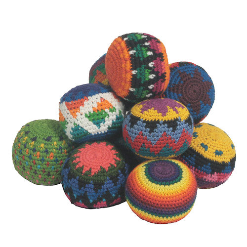 <center>Hacky Sacks - Knitted and Handmade in Guatemala</br>Measures: 2-1/4" in diameter</center>