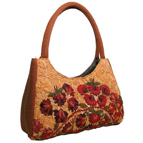 <center> Rococo Handbag made in Guatemala - Brown Luna<br> Measures 12" wide x 10" high</center>