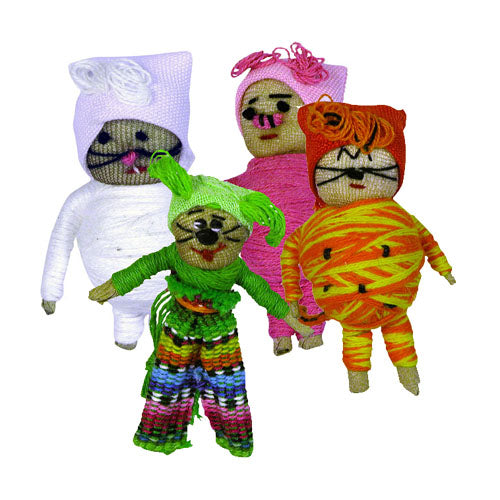 <center>All Worry Doll Animals are in their Pajamas</br>Measure 2.25" Tall x 1.25" Diameter<br/>Handmade in Guatemala</center>