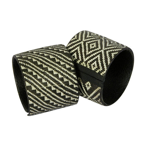 <center>Extra Large Black & White Cana Flecha Bracelets</br>Handmade by artisans in Colombia</center>