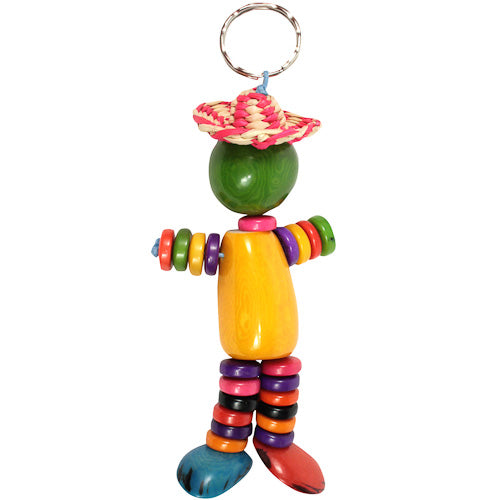 <center>Multi Color Tagua Doll Keychain</br>Handmade by artisans in Ecuador</center>