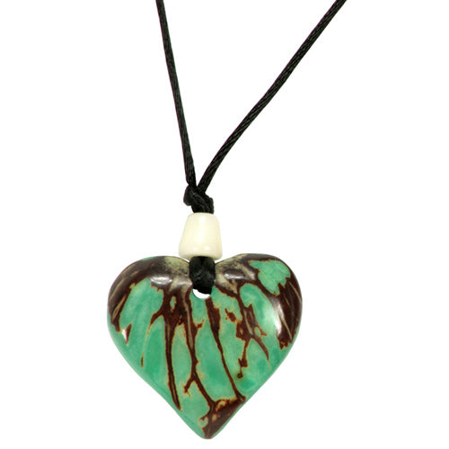 Tagua Nut Colored Heart Pendants