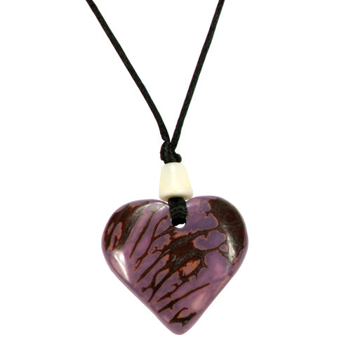 Tagua Nut Colored Heart Pendants