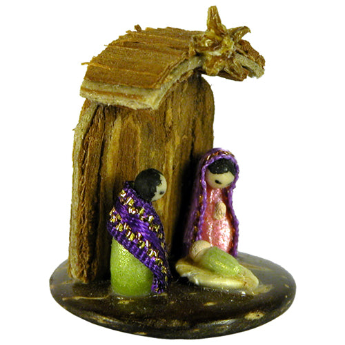 <center>Mini Coconut Nativity</br>handmade in Ecuador by artisans at Camari</center>