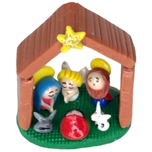 <center>Mini Dough House Nativity Handmade by Camari Artisans in Ecuador </center> 