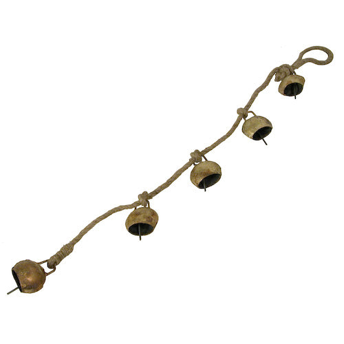 <center>Hanging Bell Chime with 5 Bells</br>Rope measures 2' long</center>