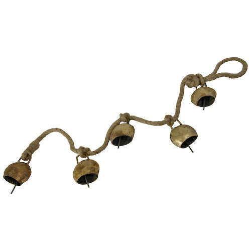 <center>Hanging Bell Chime with 5 Bells</br>Rope measures 2' long</center>