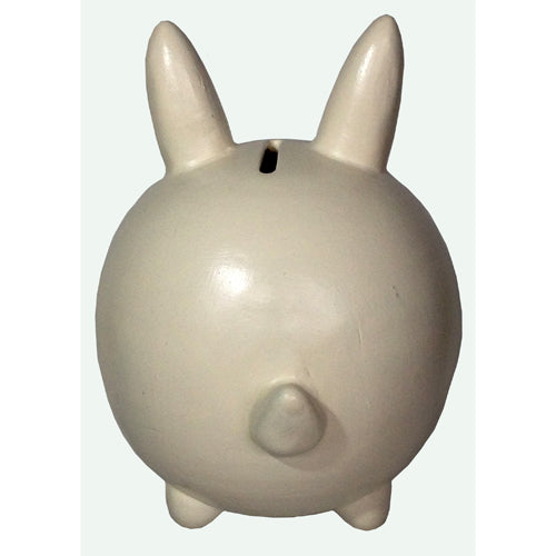 Ceramic Bunny Rabbit Bank from Peru-White