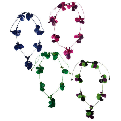 Multi-Colored Tagua Slice Necklaces-Eco-friendly-Vegetable Ivory