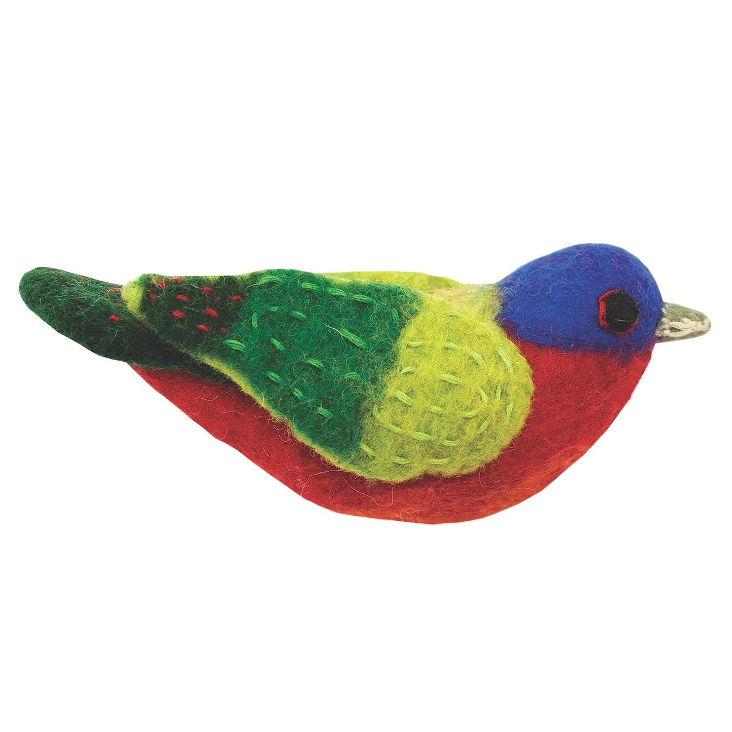 Felt Bird Garden Ornament - Painted Bunting - Wild Woolies