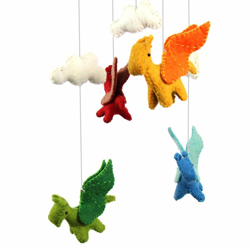 Colorful Felt Dragon Mobile - Global Groove - Nepal