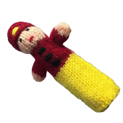 <center>Fireman Finger Puppet</br>Crocheted by Artisans in Peru </center>