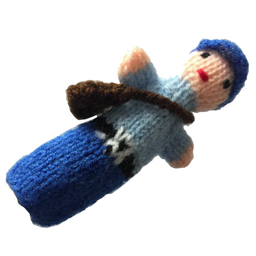 <center>Mailman Finger Puppet</br>Crocheted by Artisans in Peru </center>