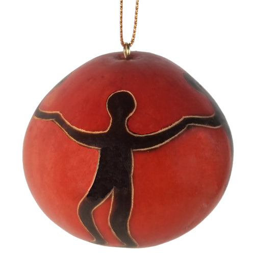 One World Gourd Ornament- Hand-Carved-Peru