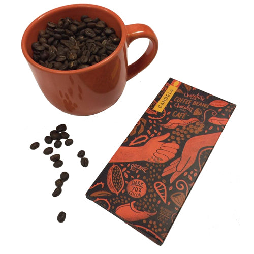 <center>Certified Organic, Fair Trade and Vegan Coffee Chocolate Bar </br> Produced in Brazil helps to preserve the Amazon Rainforest</center>