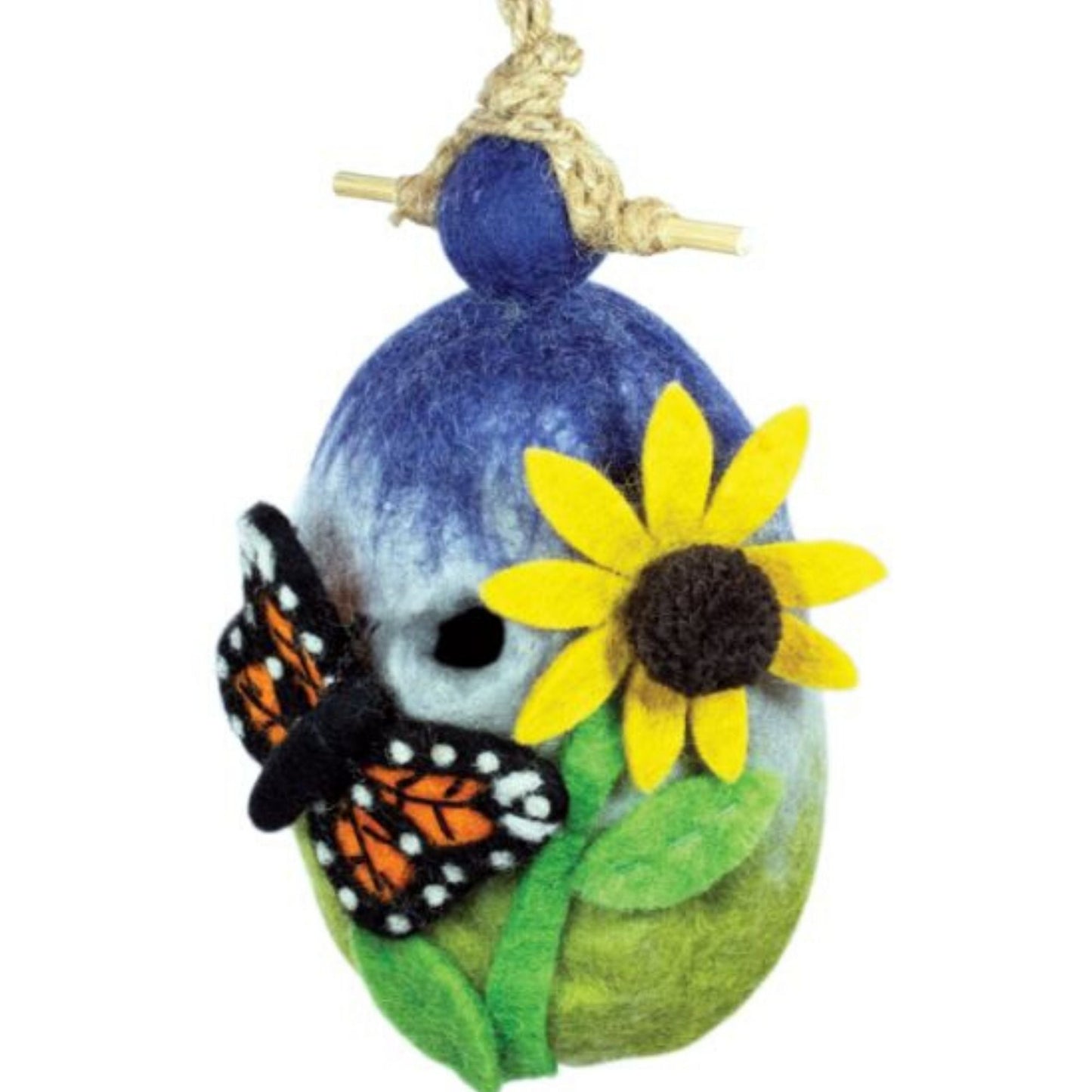 Hand-felted Birdhouse- Butterfly Garden