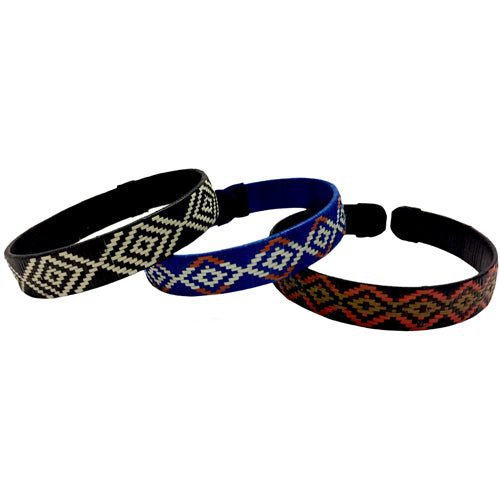 <center>Medium Assorted Colors Cana Flecha Bracelets </br>Crafted by Artisans in Colombia<br/>Measures 1/2” wide with variable diameter</center>