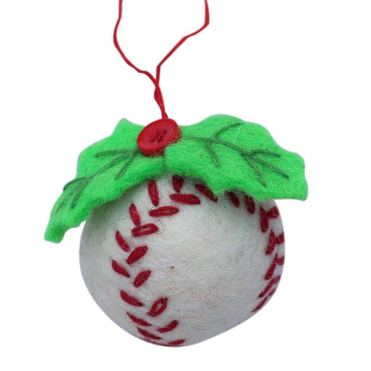 Baseball Felt Holiday Ornament - Global Groove-Nepal